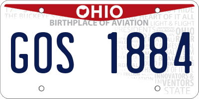 OH license plate GOS1884