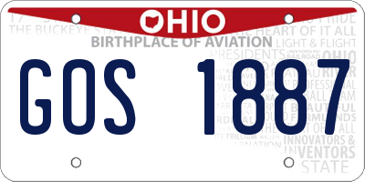 OH license plate GOS1887