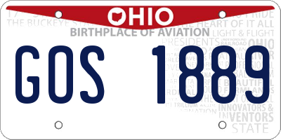 OH license plate GOS1889