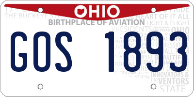OH license plate GOS1893