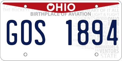 OH license plate GOS1894