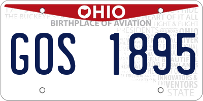 OH license plate GOS1895