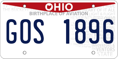 OH license plate GOS1896