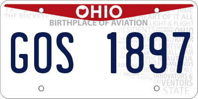 OH license plate GOS1897