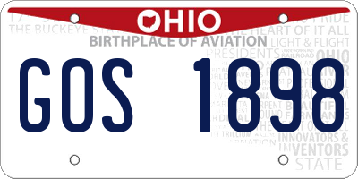 OH license plate GOS1898