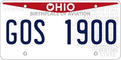OH license plate GOS1900