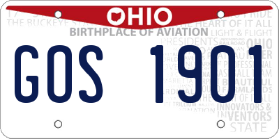 OH license plate GOS1901
