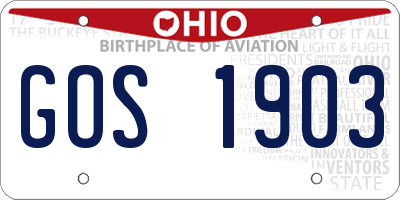 OH license plate GOS1903