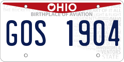 OH license plate GOS1904