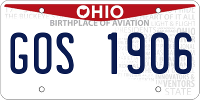 OH license plate GOS1906