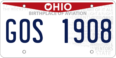 OH license plate GOS1908