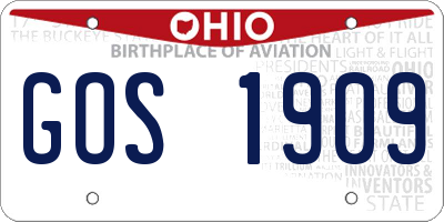 OH license plate GOS1909