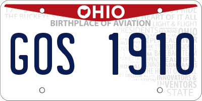 OH license plate GOS1910