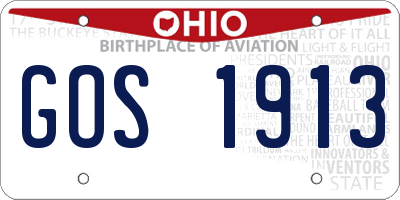 OH license plate GOS1913