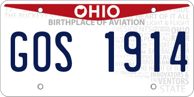 OH license plate GOS1914