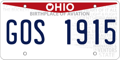 OH license plate GOS1915