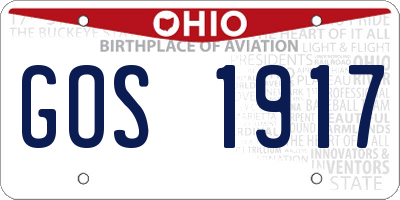 OH license plate GOS1917