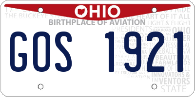 OH license plate GOS1921