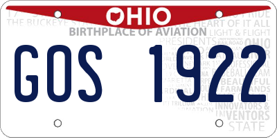 OH license plate GOS1922