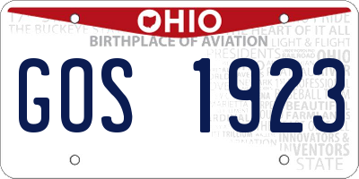 OH license plate GOS1923