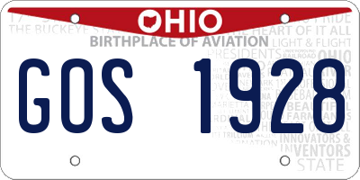 OH license plate GOS1928