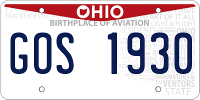 OH license plate GOS1930