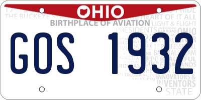 OH license plate GOS1932