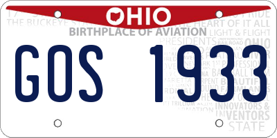 OH license plate GOS1933