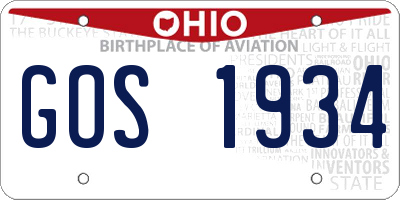 OH license plate GOS1934