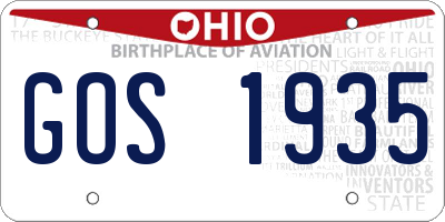 OH license plate GOS1935