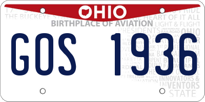 OH license plate GOS1936