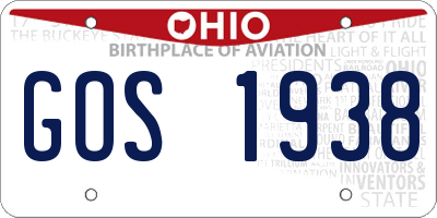 OH license plate GOS1938