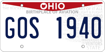 OH license plate GOS1940