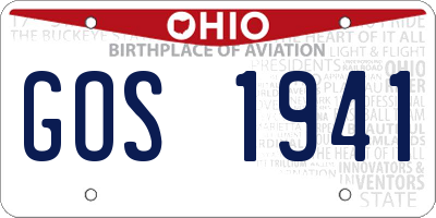 OH license plate GOS1941