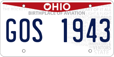 OH license plate GOS1943