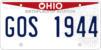 OH license plate GOS1944