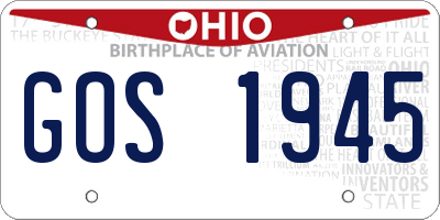 OH license plate GOS1945