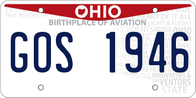 OH license plate GOS1946