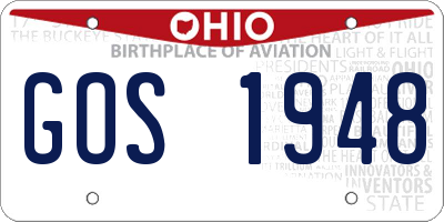 OH license plate GOS1948