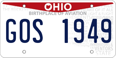 OH license plate GOS1949