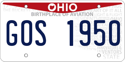 OH license plate GOS1950