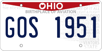 OH license plate GOS1951