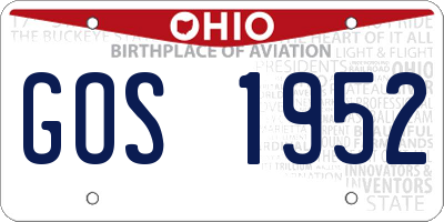 OH license plate GOS1952