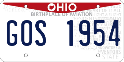OH license plate GOS1954