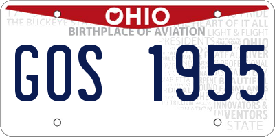 OH license plate GOS1955