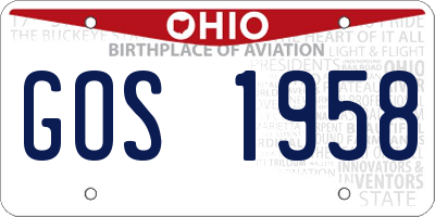 OH license plate GOS1958