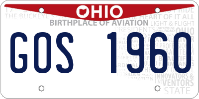 OH license plate GOS1960