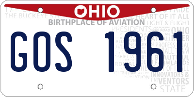 OH license plate GOS1961
