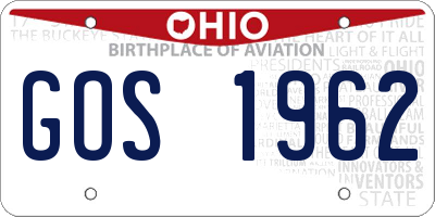 OH license plate GOS1962