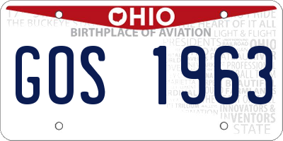 OH license plate GOS1963